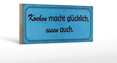 Produktbild von Holzschild Spruch 27x10cm Kochen macht glücklich essen