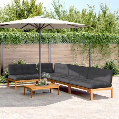 Produktbild von Möbel 5-tlg. Garten-Sofagarnitur aus Paletten mit Kissen Akazienholz - Gartensofas 3209469