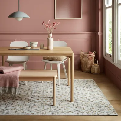 Produktbild von Teppich Polyester Kurzflor Kreuz Muster Multicolor-Erdtöne 200x290 cm Wohnbereich Essbereich Boho COQUET | Kadima Design