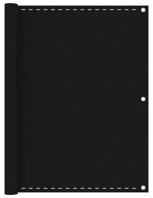 Produktbild von Balkonverkleidung Sichtschutz Balkonbespannung Windschutz aus HDPE Polyester für Balkon Terrasse und Garten wetterfest blickdicht Schwarz 90 x 600 cm