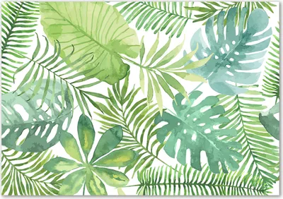 Produktbild von Tulup® Leinwandbild - 100x70 cm - Wandkunst - Drucke auf Leinwand - Leinwanddruck  - Blumen & Pflanzen - Grün - Tropische Blätter