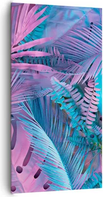 Produktbild von Bild auf Leinwand - Leinwandbild - Einteilig - Blätter Rosa Blau - 65x120cm - Wand Bild - Wanddeko - Wandbilder - Leinwanddruck - Bilder - Wanddekoration - Leinwand bilder - Wandbild - PA65x120-4401