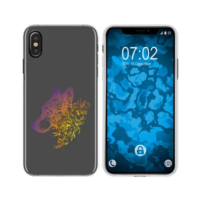 Produktbild von PhoneNatic Case kompatibel mit Apple iPhone Xs Max Silikon-Hülle Floral Wolf M3-3