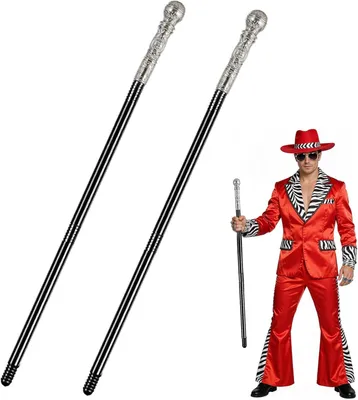 Productafbeelding van Afneembare Scepter - Set van 2 - Schroefdraad kostuumstaf met zilverkleurige - Decoratieve staf voor Halloween - Cosplay