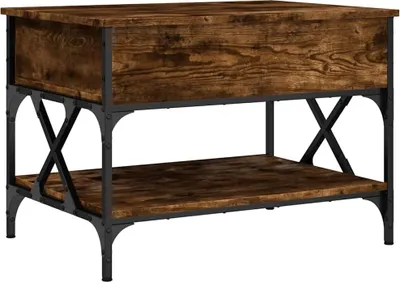 Produktbild von vidaXL Couchtisch Räuchereiche 70x50x50 cm Holzwerkstoff und Metall