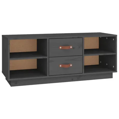 Image de vidaXL Armoire TV Gris 100x34x40 cm Pin massif