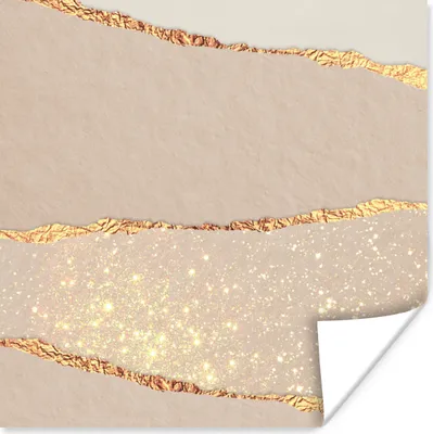 Produktbild von MuchoWow® Poster Rosa - Gold - Glitzer - Design 100x100 cm - Babyzimmer