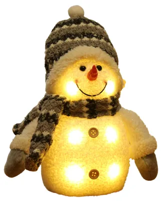 Produktbild von Schneemann Deko LED Figuren Weihnachten Klein Grau Weiß Beleuchtet Innen