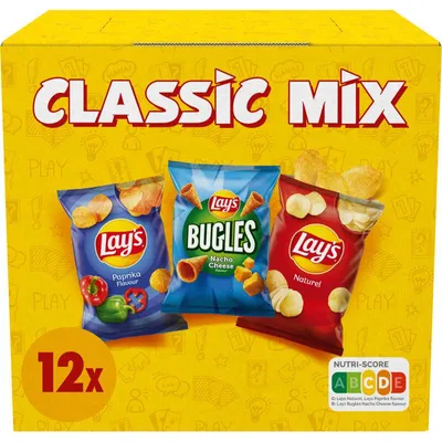 Obrázek produktu pro Lay's Classic Mix 12 balení 357 g – křupavé bramborové lupínky, skladovací balení