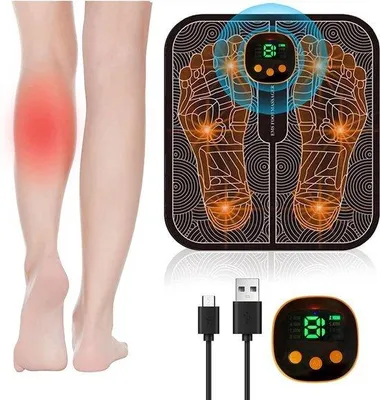 Productafbeelding van Elektrische voetmassageapparaat, met 8 modi, 19 intensiteitsniveaus, voor verbetering van de bloedcirculatie