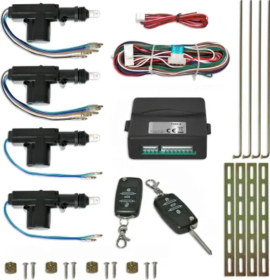 Produktbild von Universal Zentralverriegelung SET zur Nachrüstung inkl. 2x Funkfernbedienung 4x Pumpe