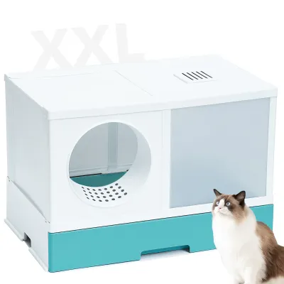 Produktbild von PeTraum XXL Katzenklo mit Luftfilter, Geschlossene Katzentoilette für Große Katzen, Leicht zu Reinigen, mit Schublade, Ideal für Mehrkatzenhaushalte