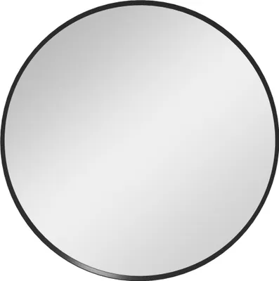 Immagine prodotto di Fortuna Lai Specchio da parete 60 x 60 cm Specchio da bagno rotondo con cornice in alluminio, specchio decorativo per bagno, soggiorno, corridoio, camera da letto, nero