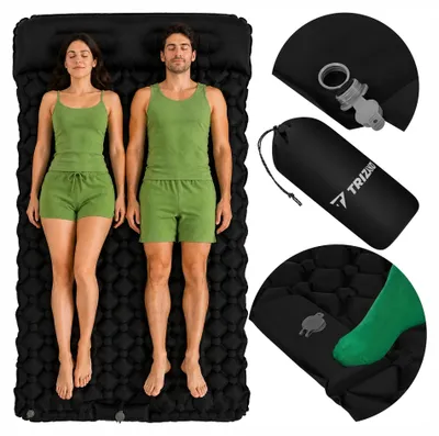 Image de Matelas gonflable double avec pompe intégrée - 190 x 120 cm