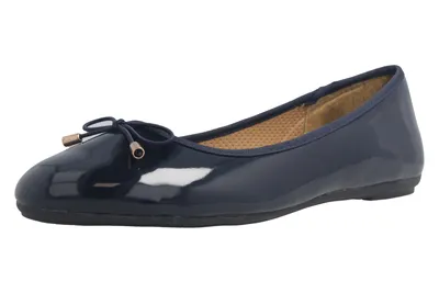 Produktbild von Fitters Footwear Ballerinas in Übergrößen Blau 2.514378 Fiona Navy Patent große Damenschuhe