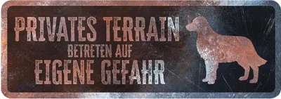 Produktbild von D&D Warnschild Golden Retriever rostig