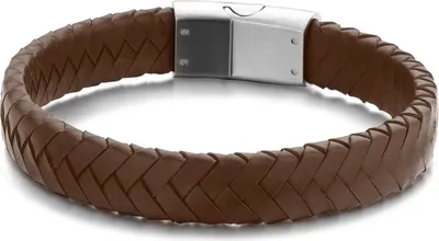 Produktbild von Frank 1967 Leather 7FB-0406 Leren armband met stalen sluiting - 12 mm - Bruin