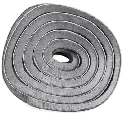 Zdjęcie produktu dla Taśma uszczelniająca szczotkowa - Samoprzylepna - 9 x 15 mm - 12 m - Do okien i drzwi przesuwnych