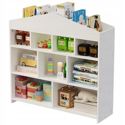 Immagine prodotto di Scaffale bianco per bambini per giocattoli, libri, accessori e oggetti vari, 103 cm
