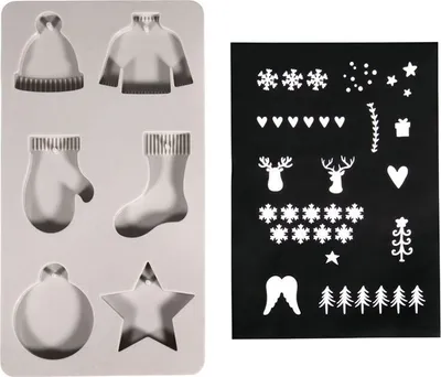 Immagine prodotto di Rayher stampo in silicone invernale con stencil 150 ml per progetti creativi