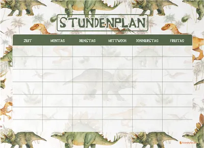 Produktbild von Friendly Fox magnetischer Stundenplan Dino, DIN A4 Stundenplan abwischbar, Stundenplan 1. Klasse Junge