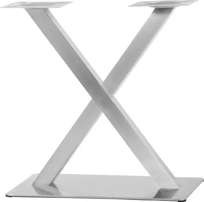 Obrázok produktu pre Rám stola - X-rám - Nerezová oceľ - Robustný - Na stôl/kaviareň - Brúsená strieborná
