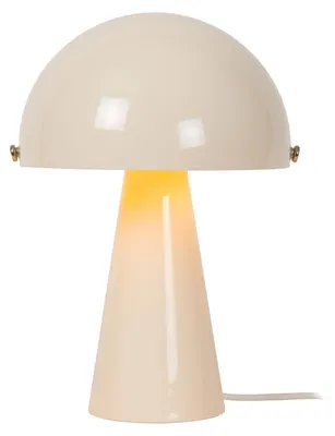Produktbild von Nachttischlampe Metall E27 rund Ø 23 cm 33.5 cm hoch Beige Retro Design Tischleuchte