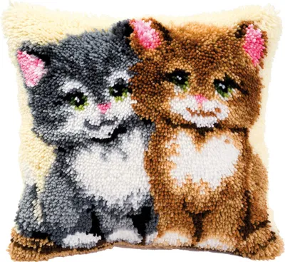 Produktbild von Vervaco KK3528 Knüpfkissen Katzen