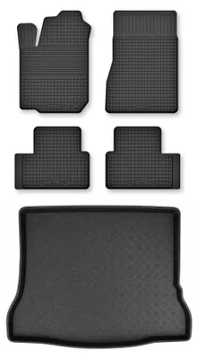 Productafbeelding van Rubberen automatten + kofferbakmat voor Mercedes-Benz Klasa A W177 vanaf 2018 (sedan) – 5-delig, zwart, op maat – Wielganizator Semi-Universal