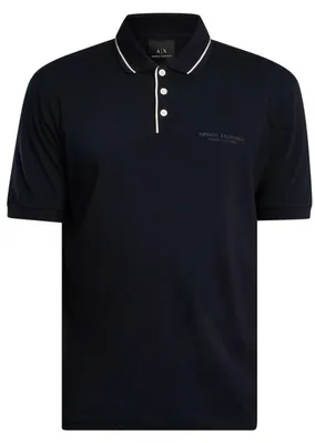 Obrázok produktu pre Polo tričko Armani Exchange s logom, tmavomodrá farba: Veľkosť M: M