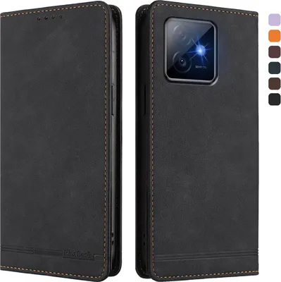 Immagine prodotto di Custodia per Honor X60GT, custodia retro in Finto cuoio con supporto e slot per carte di credito Nero