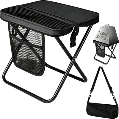Produktbild von Campinghocker 11.8 Zoll, schwarz, Tragkraft 120 kg, für Wandern