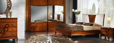 Produktbild von Luxus Set 3tlg. Schlafzimmer Bett Nachttisch Betten Doppel Holz Bettgestell