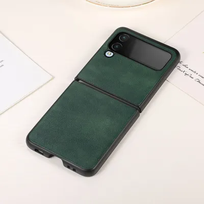 Image de Coque de protection pour téléphone Samsung Galaxy Z Flip4 5G, étui, housse, bumper, couleur : vert