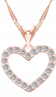 Immagine prodotto di Collana con cuore di zirconi placcato oro Argento 925