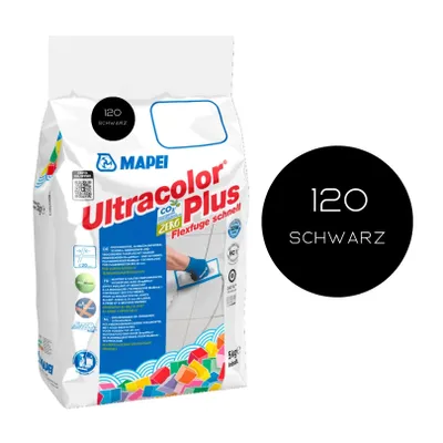 Produktbild von MAPEI® ULTRACOLOR PLUS Fugenmörtel 120 schwarz 5 kg Flexfuge ohne Ausblühen schnell trocknend Fliesenfuge