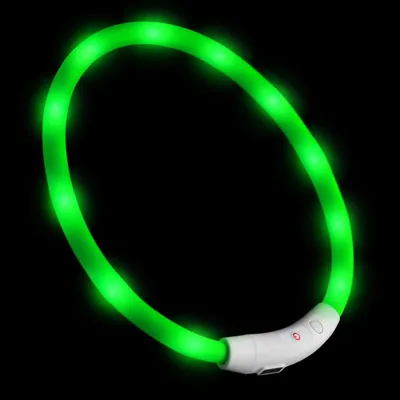 Productafbeelding van Oplaadbare LED-halsband voor honden en katten - siliconen - USB-C - groen