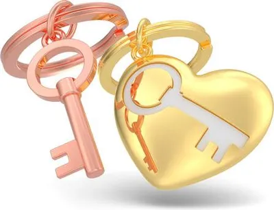 Produktbild von Schlüsselanhänger ""Herz&Schlüssel"" gold/Kupfer"