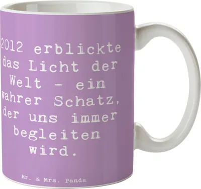 Produktbild von Mr. & Mrs. Panda Tasse Spruch 2012 Geburtstag - Lavendeltraum - Geschenk, Trinkbecher, Kaffeebecher, Alter, gemeinsame Augenblicke, Geburtstagsgeschenk, Happy Birthday