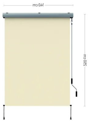 Produktbild von Senkrechtmarkise außen 140x250 cm – Vertikalmarkise mit Handkurbel aus Aluminium – Sichtschutz, Sonnenschutz und Windschutz für Balkon und Terrasse (Beige)