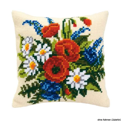 Produktbild von Vervaco KK497 Stickkissen Motiv Blumen 2