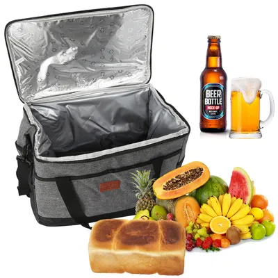 Image de Sac isotherme Jopassy léger et imperméable Sacs isothermes avec accumulateur de froid Sac de pique-nique 15 litres, gris
