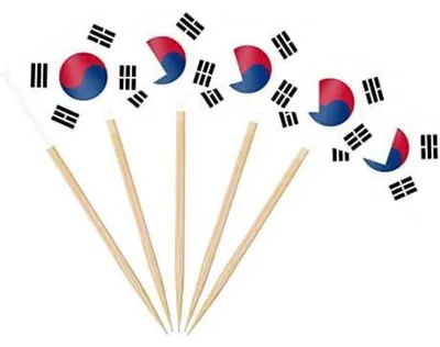 Productafbeelding van Tandenstokervlaggen, Zuid-Korea, 200 stuks