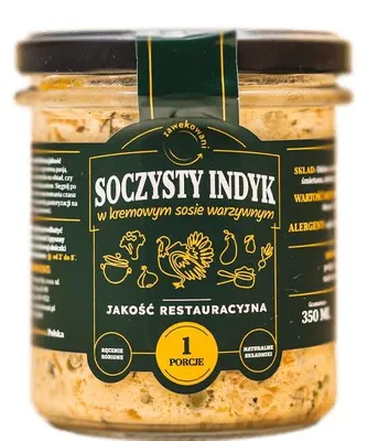 Zdjęcie produktu dla Indyk w kremowym sosie warzywnym 350 ml Zawekowani