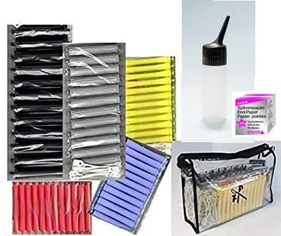 Produktbild von Dauerwellwickler Set - 60 Stck. 1-farbig + FP Kosmetiktasche + Spitzenpapier + Auftrageflasche (Deutscher Fachhändler!)