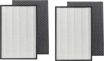 Produktbild von Trade-Shop 4in1 Luftreiniger Filter-Set (2x HEPA-Filter + 2x Aktivkohlefilter) für Philips AC1214 AC1214/10 AC1215 AC1217 AC1217i AC2729