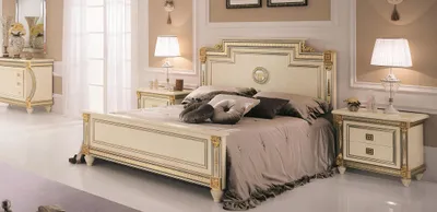 Produktbild von Bett 2x Nachttisch Design Schlafzimmer 3tlg. Klassischer Luxus Betten Set Möbel