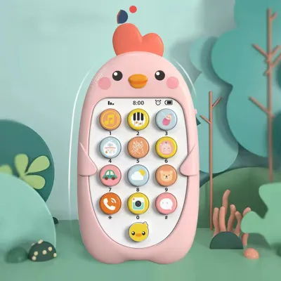 Obrázek produktu pro Dětská hračka v podobě telefonu, raná vzdělávací simulace, hudba, hračka v podobě telefonu pro batolata ve věku od 1 do 3 let, růžová