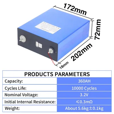 Obrázok produktu pre Kapacita – Batéria – Lítiová batéria – LiFePO4 batéria – Nabíjateľná batéria – Kapacita 360 Ah