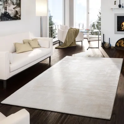 Produktbild von TT Home Wohnzimmer Teppich Viskose Kurzflor Unifarben Used Look Abstraktes Design Modern Größe 80x150 cm